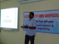 Bhuvan Krishna briefing attendees about free software